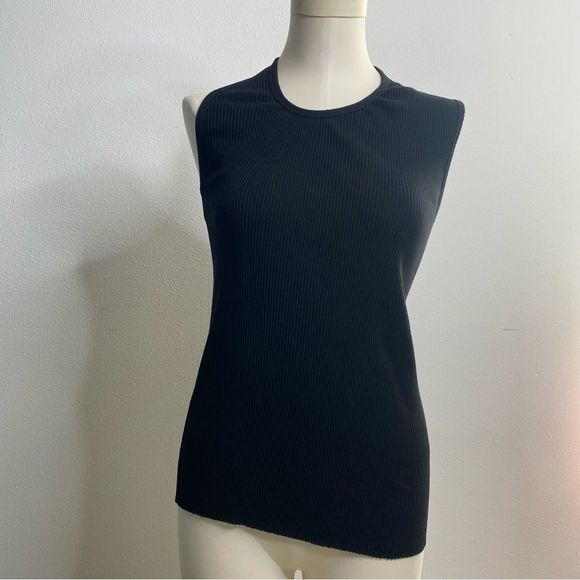 Helmut Lang Black Pulled Asymmetrical Tank Top - Picture 3 of 16